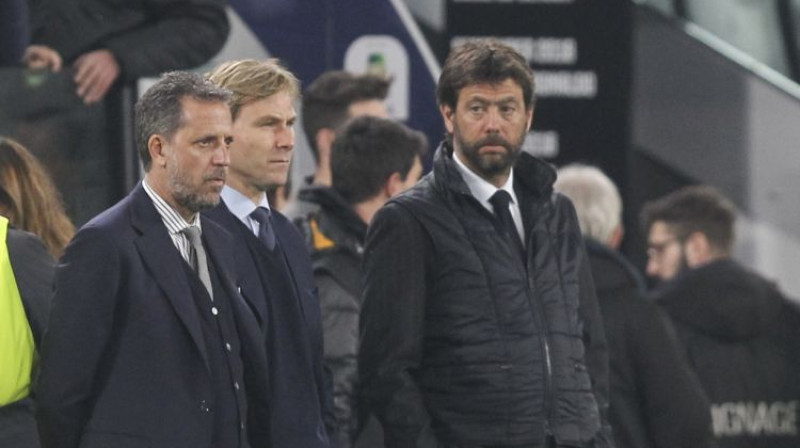 ECA vadītājs Andrea Agnelli kopā ar "Juventus" vadību. Foto:Zumapress.com/Scanpix