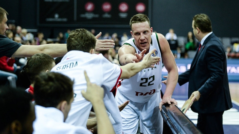 "Lokomotiv-Kuban" uzvaras metiena autors Dmitrijs Kulagins (nr. 22). Foto: VTB līga