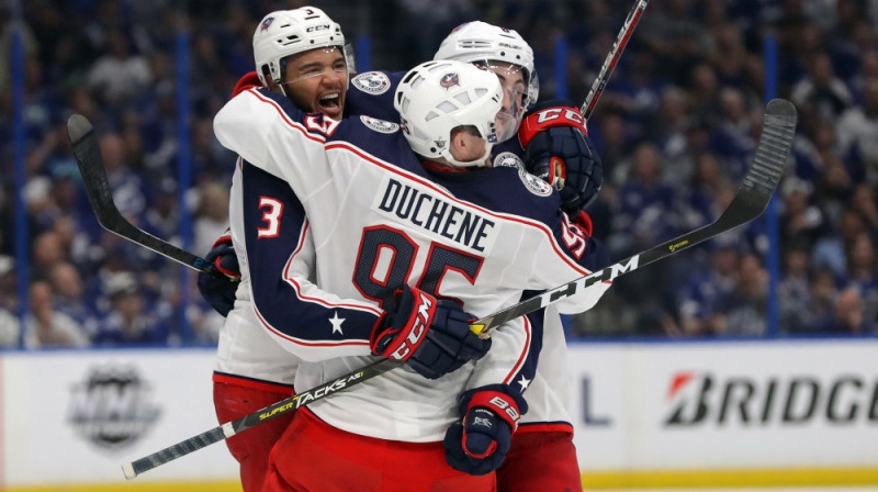 Kolumbusas "Blue Jackets" svin vārtu guvumu. Foto: AFP/Scanpix