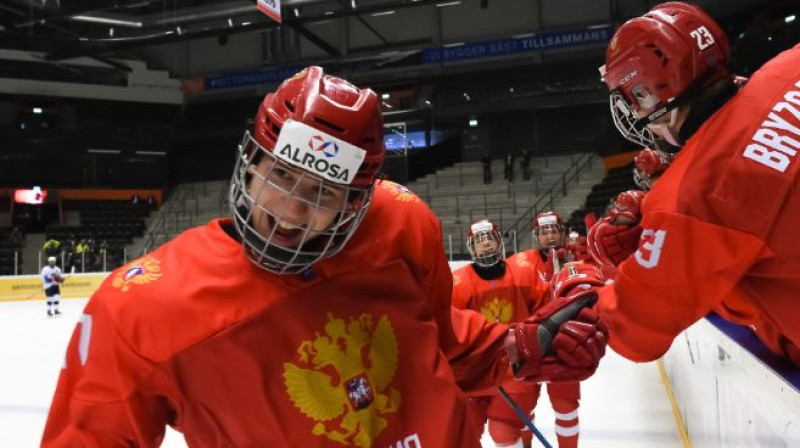 Krievijas U18 izlases hokejists Rodions Amirovs. Foto: IIIHF