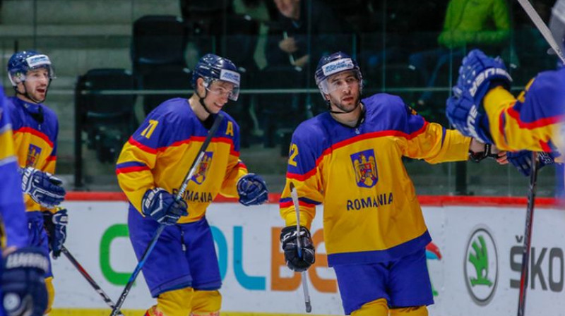 Rumānijas hokejisti. Foto: IIHF