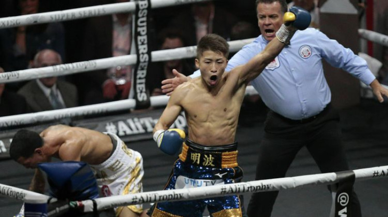 Naoja Inoue šodienas cīņā. Foto: AP/Scanpix