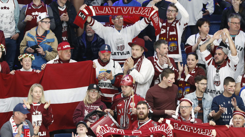 Latvijas hokeja līdzjutēji. Foto: Reuters/Scanpix