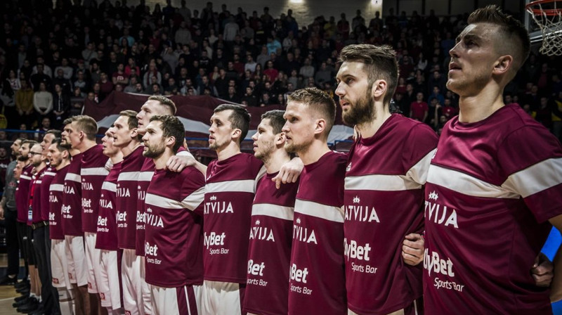 Latvijas vīriešu basketbola valstsvienība. Foto: FIBA