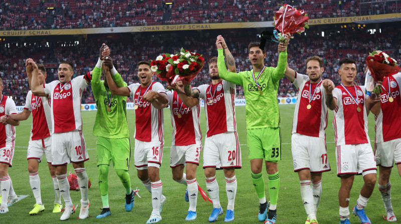 Amsterdamas "Ajax" futbolisti. Foto: ZUMAPRESS.com/Scanpix