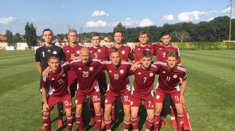 Latvijas U18 futbola izlase. Foto: LFF