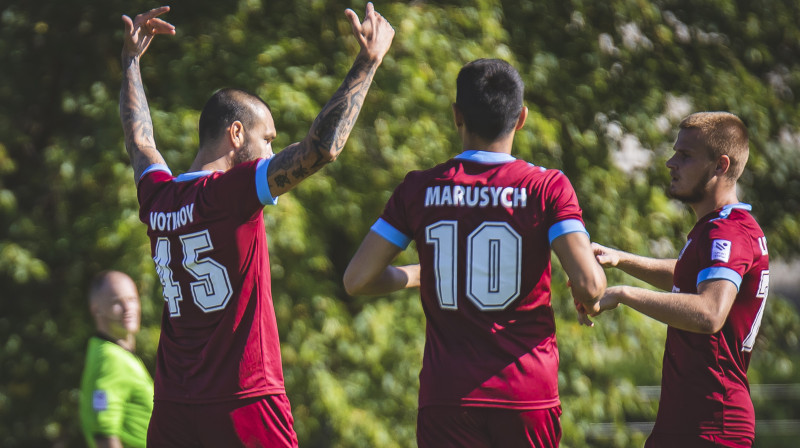 "Jelgavas" futbolisti svin vārtu guvumu. Foto: FK Jelgava