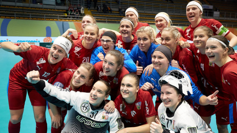 Vai Čehijas izlasei būs iemesls smaidīt arī pēc šodienas spēles?
Foto: IFF Floorball