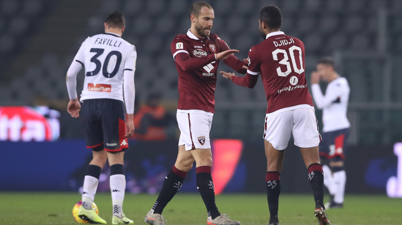 "Torino" futbolisti svin vārtu guvumu. Foto: Jonathan Moscrop/Sportimage/PA Images/Scanpix