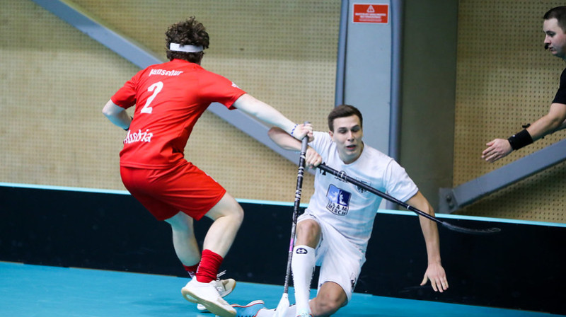 Vācija ne bez piepūles izcīnījusi uzvaru pirmajā spēlē
Foto: IFF Floorball