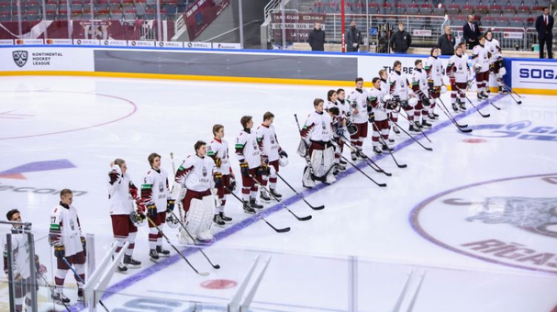 Latvijas U18 izlase. Foto: Guntis Lazdāns/LHF