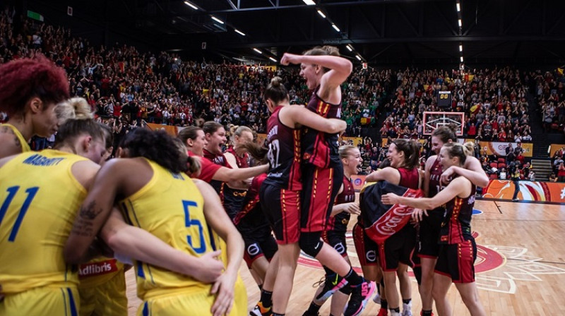 Beļģijas basketbolistes 2020. gada 9. februārī pirmo reizi kvalificējās Olimpiskajām spēlēm. Foto: FIBA