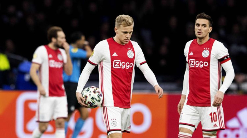 Amsterdamas "Ajax" spēlētāji. Foto: AFP/Scanpix