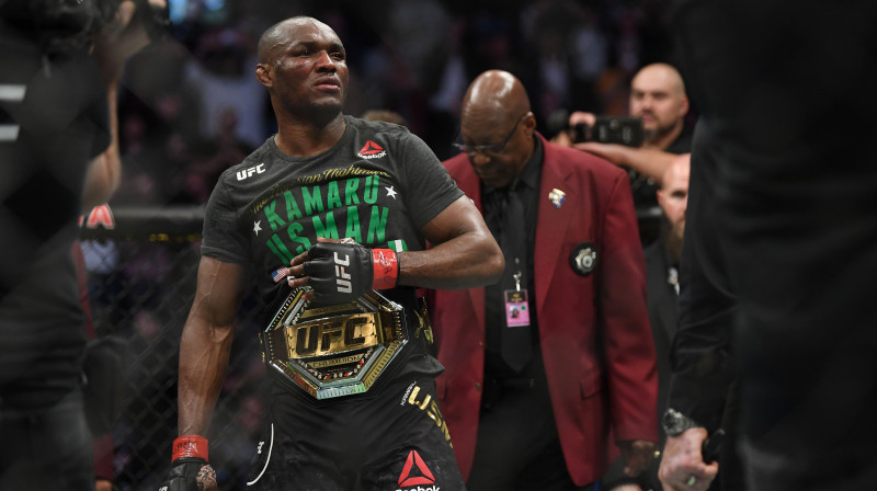 UFC pusvidējā svara čempions Kamaru Usmans. Foto: USA Today Sports/Scanpix