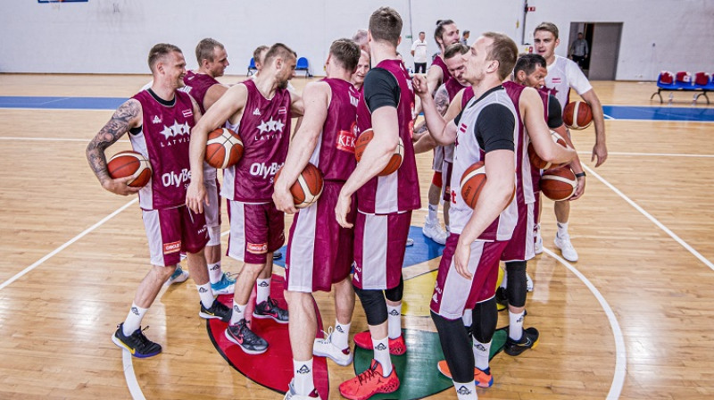 Latvijas vīriešu basketbola valstsvienība. Foto: Renārs Koris