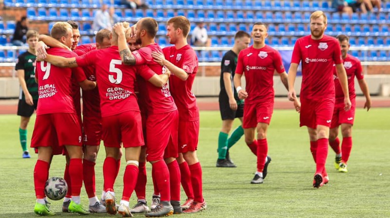 Daugavpilieši svin vārtu guvumu. Foto: FC Lokomotiv Daugavpils