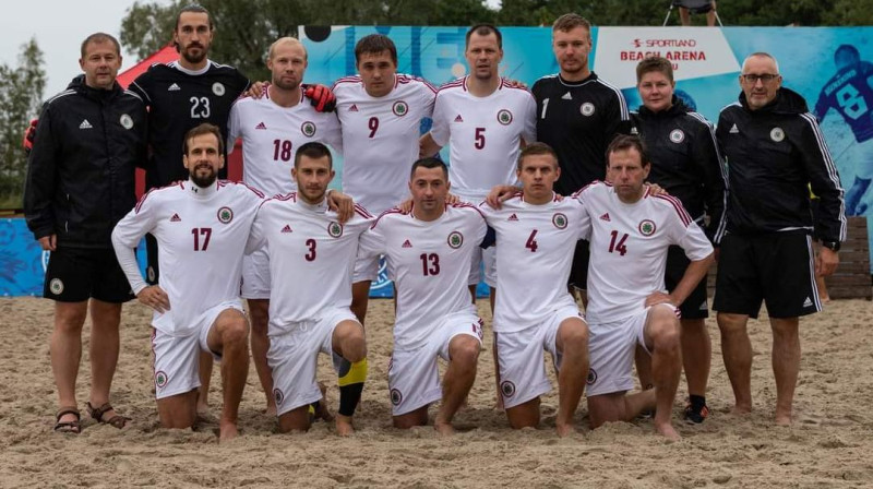 Latvijas pludmales futbola izlase. Foto: LFF
