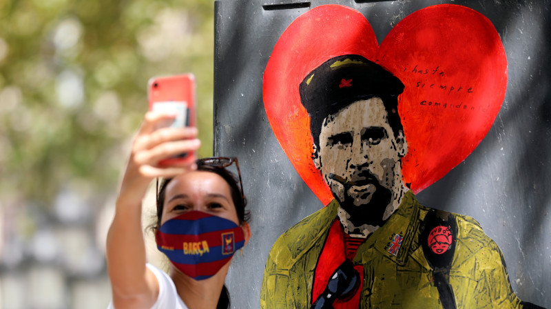 Lionels Mesi attēlots vēl viena argentīnieša - Kubas revolucionāra Če Gevaras veidolā. Foto: Reuters/Scanpix