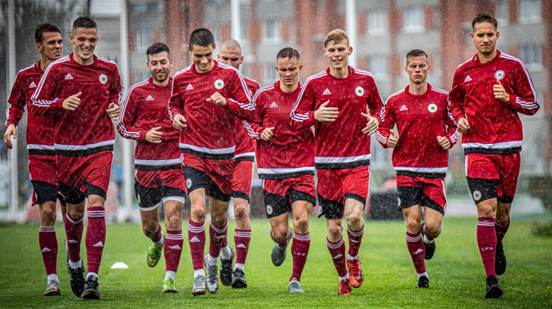 Latvijas U21 izlase. Foto: LFF
