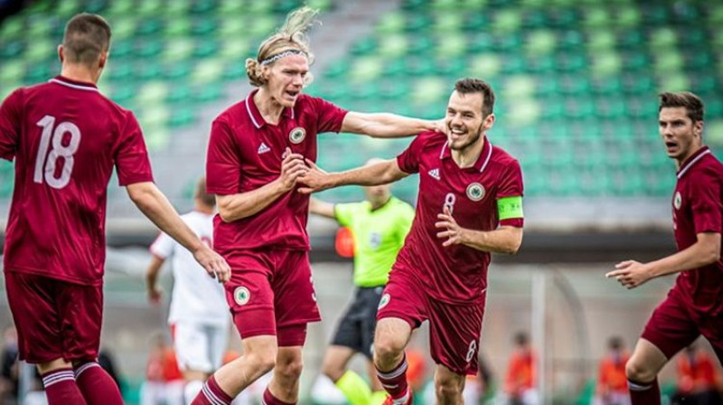 Latvijas U21 izlase. Foto: LFF