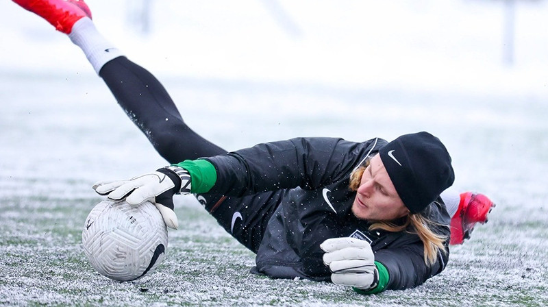 Latviešu vārtsargs Reinis Reinholds. Foto: Jānis Līgats/Valmiera FC