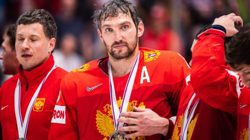 Aleksandrs Ovečkins, Krievijai 2019. gada čempionātā izcīnot bronzu. Foto: imago images/Bildbyran/Scanpix