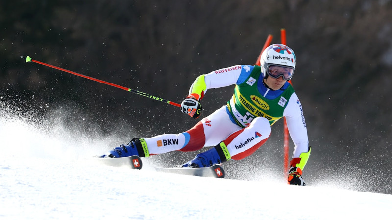 Ar šodienas uzvaru Marko Odermats izvirzījies vadībā milzu slaloma vērtējumā. Foto: Olympic channel