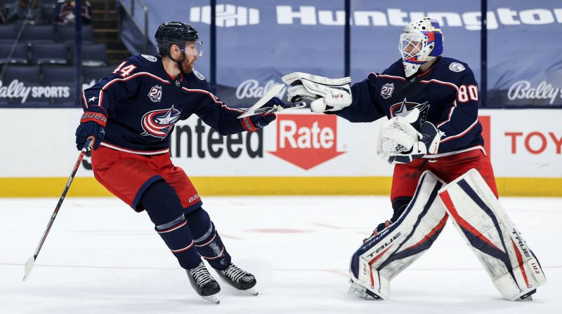 Vladislavs Gavrikovs un Matīss Kivlenieks. Foto: USA Today Sports/Scanpix