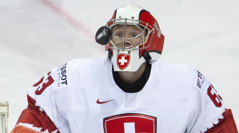 Šveices izlases vārtsargs Leonardo Dženoni. Foto: EPA/Scanpix