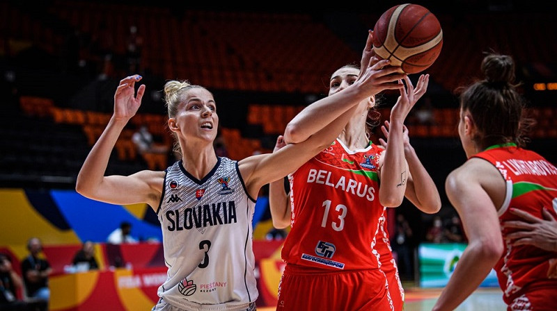 Ivana Jakubcova un Slovākija: uzvara pār Baltkrieviju. Foto: FIBA