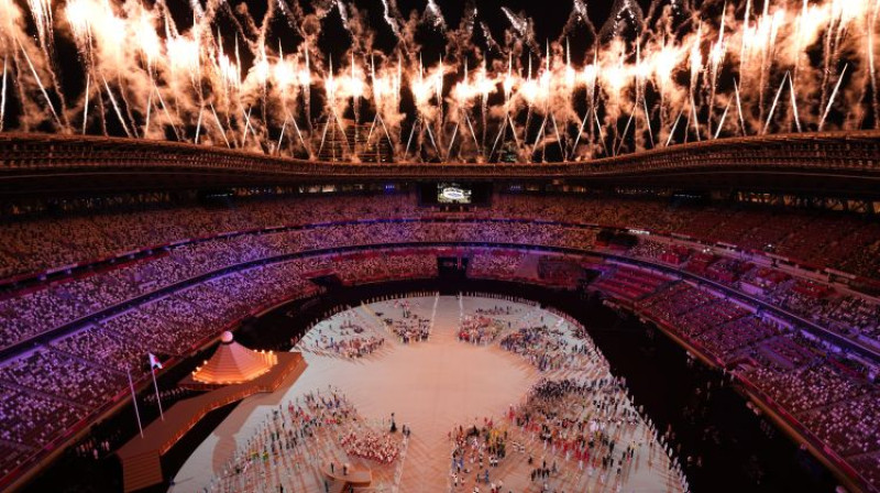 Tokijas olimpisko spēļu atklāšanas ceremonija. Foto: Reuters/Scanpix