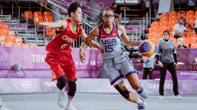 Spēle pret Ķīnu ASV izvērtās par līdz šim grūtāko. Foto: FIBA