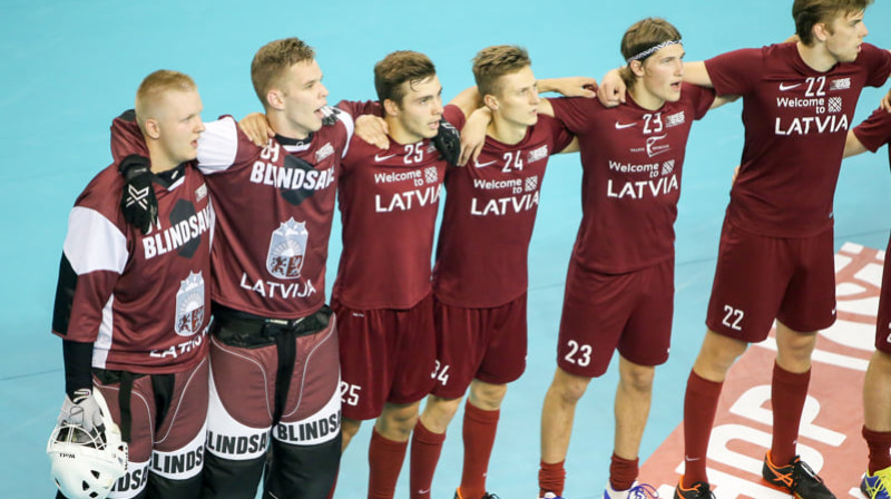 Latvijas junioru izlase. Foto: Ritvars Raits, floorball.lv