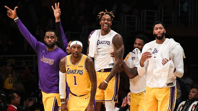 "Lakers" spēlētāji Foto: AFP/Scanpix