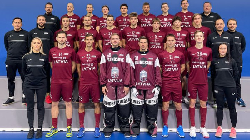 Latvijas vīriešu florbola izlase. Foto: floorball.lv