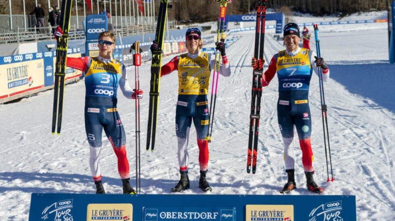 Pirmais trijnieks vīriešiem. Foto: Terje Pedersen/NTB.