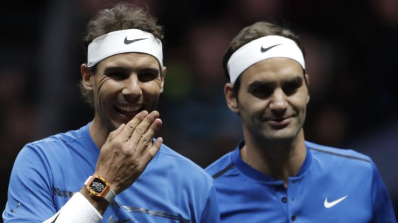 Rafaels Nadals un Rodžers Federers. Foto: AP/Scanpix