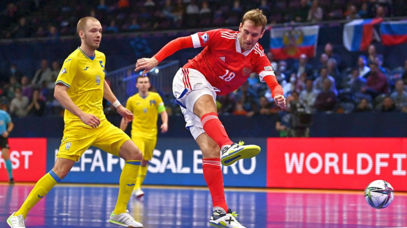 Ukraina pret Krieviju. Foto: UEFA Futsal