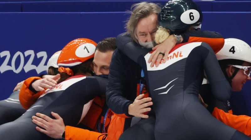 Nīderlandes izlases prieki. Foto: EPA/Scanpix