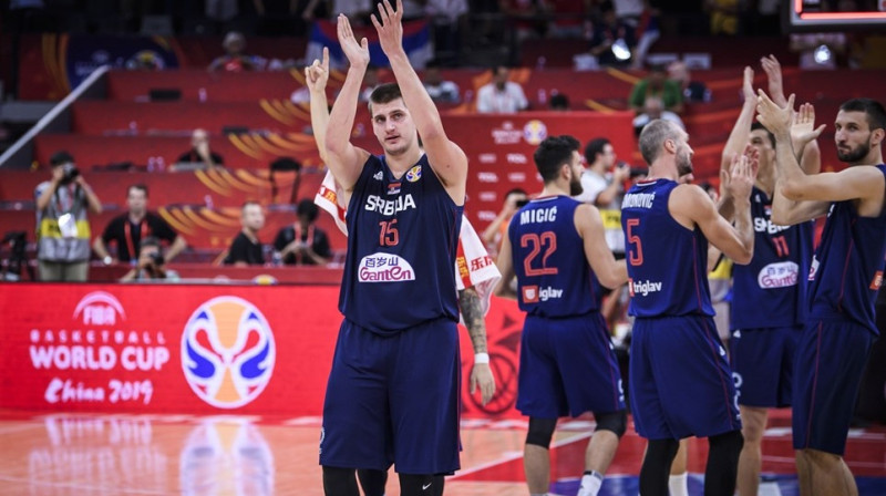 Nikola Jokičs (#15) 2019. gada Pasaules kausā. Foto: FIBA