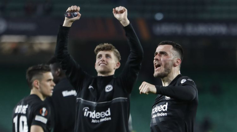 Frankfurtes "Eintracht" šosezon jau ir uzvarējusi Seviljā. Vai izdosies vēlreiz? Foto: AP/Scanpix