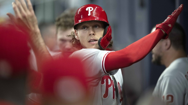 Filadelfijas "Pillies" beisbolists Aleks Boms. Foto: AFP/Scanpix