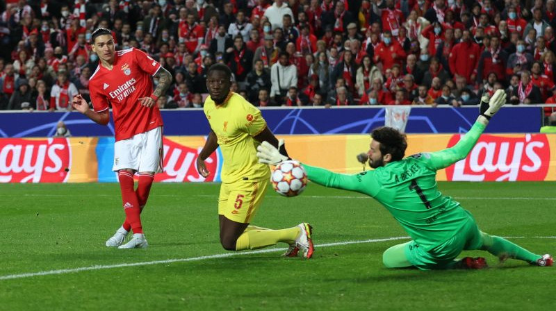 Darvins Nunjess gūst vārtus pret "Liverpool". Foto: Action Images via Reuters/Scanpix