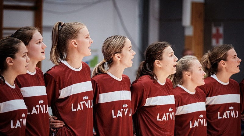 Latvijas U20 basketbolistes 2022. gada 12. jūlijā Šopronā. Foto: FIBA