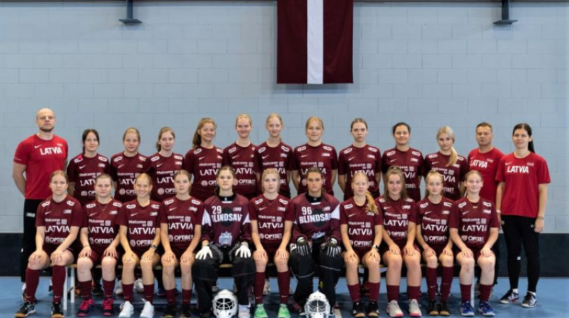 Latvijas U19 sieviešu izlase. Foto: LFF