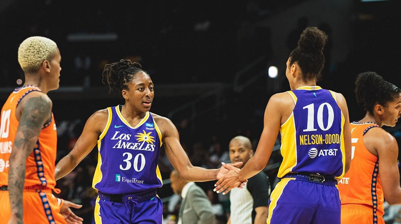 Nneka Ogvumīke 2022. gada 11. augustā. Foto: Los Angeles Sparks