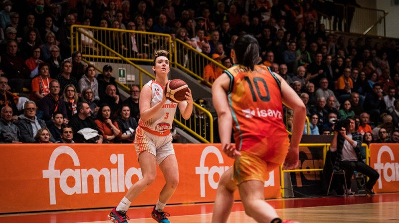 Marina Meibrija un Letisija Romero 2023. gada 22. martā. Foto: EuroLeague Women