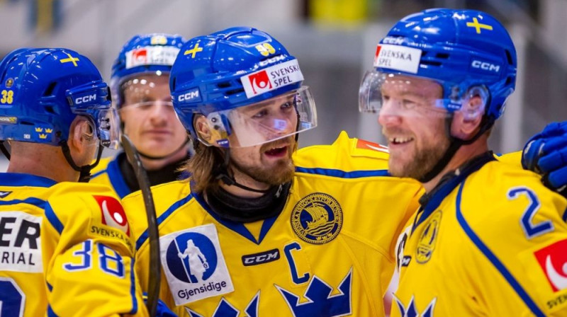 Zviedrijas valstsvienības hokejisti. Foto: Johan Löf