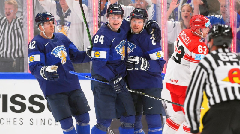 Somijas valstsvienības hokejisti. Foto: IIHF