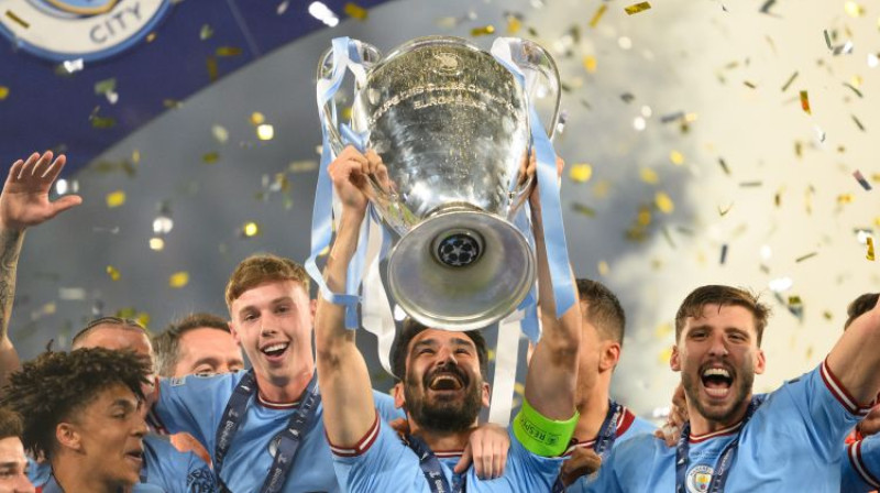 Čempionu līgas uzvarētāja "Manchester City". Foto: dpa/picture-alliance/Scanpix
